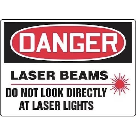 Accuform Radiation & Laser Sign, 7 in H x 10 in W, Aluma-Lite MRAD111XL